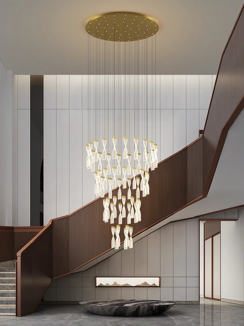 lampe longue moderne design spirale pour intérieur hôtel et hall - vue 2 sur 10