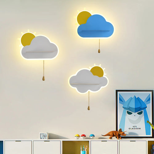 applique murale led créative en forme de nuage pour enfants - vue 2 sur 12