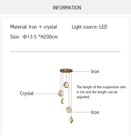 suspension en cristal moderne pour éclairage intérieur luxe - vue 4 sur 12