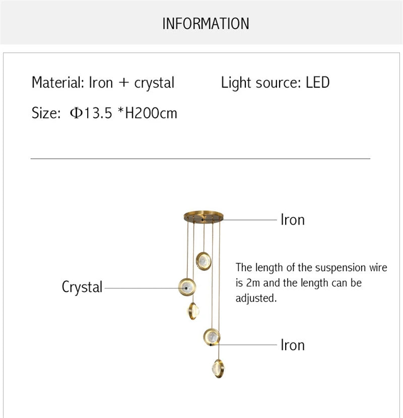 suspension en cristal moderne pour éclairage intérieur luxe - vue 4 sur 12
