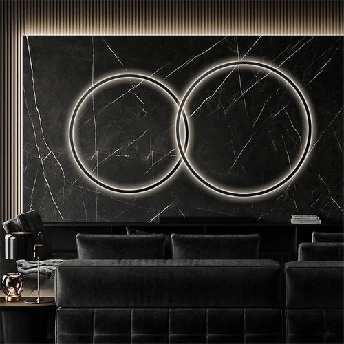 applique murale à led en forme d'anneau pour décoration moderne - vue 6 sur 10