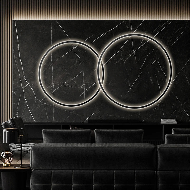 applique murale à led en forme d'anneau pour décoration moderne - vue 5 sur 10