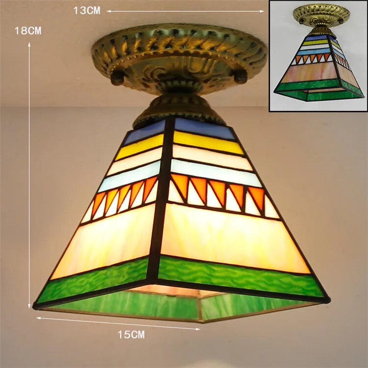 Plafonnier Led en verre créatif moderne avec ampoule 7W E27 - vue 28 sur 30