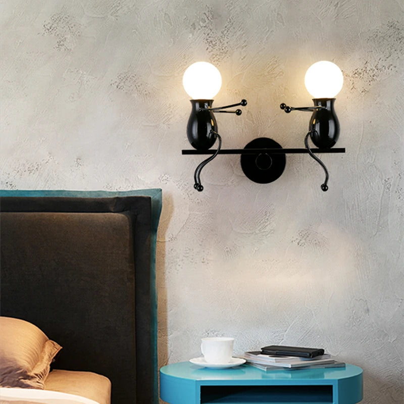 applique murale moderne en fer humanoïde luminaire décoratif d'intérieur - vue 6 sur 18
