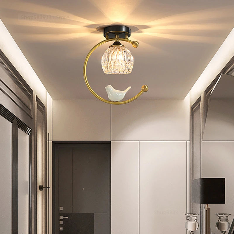 plafonnier led nordique simple en cristal éclairage moderne décoratif - vue 3 sur 6
