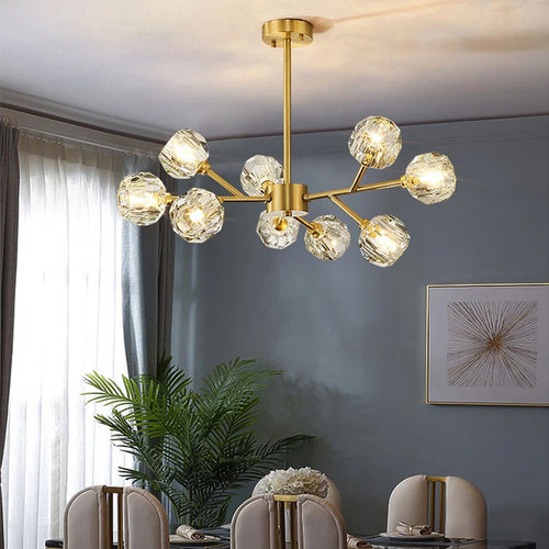 lustre en cristal moderne en cuivre pour un éclairage raffiné - vue 2 sur 11