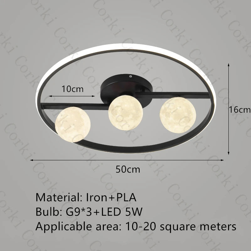 plafonnier design en métal noir doré boule blanche pour intérieur moderne - vue 13 sur 18