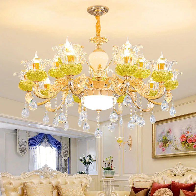 lustre en cristal européen éclairage de luxe pour décoration intérieur - vue 5 sur 13