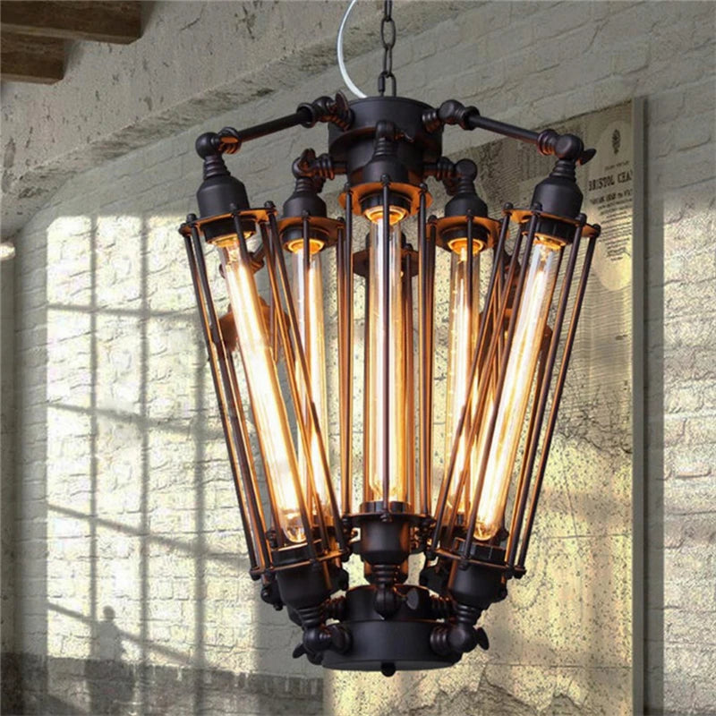 suspension vintage industrielle avec ampoule edison pour restaurant - vue 6 sur 8