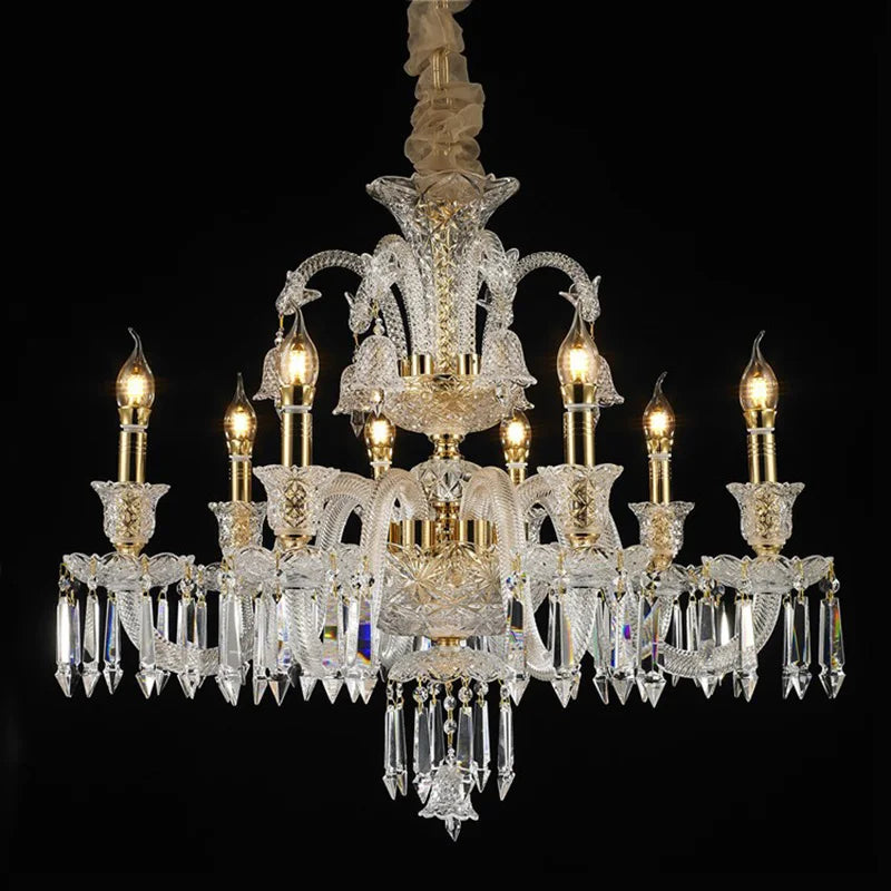 lustre en cristal européen pour décoration moderne et élégante - vue 4 sur 25