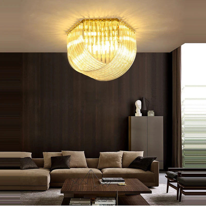 lustre suspendu design en chrome et argent pour éclairage moderne - vue 5 sur 15