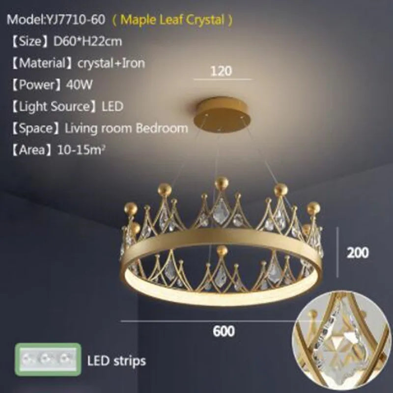 lustre moderne en cristal design nordique pour éclairage intérieur - vue 8 sur 10