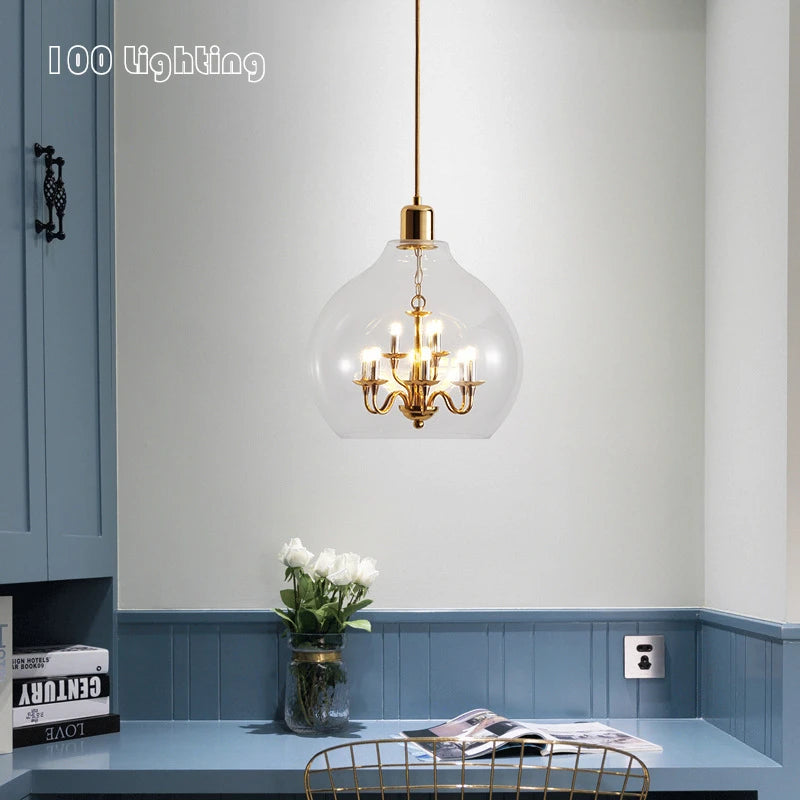 lustres en verre pour décoration de loft et restauration - vue 1 sur 6