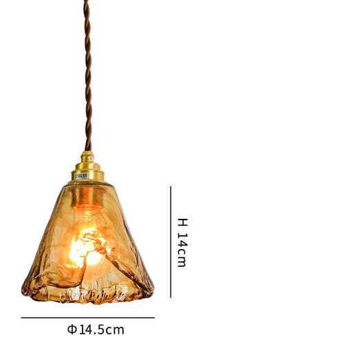 suspension led style japonais en bois cuivre réglable vintage - vue 12 sur 21