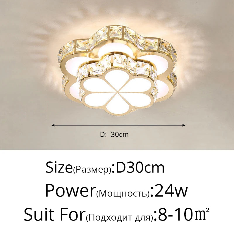 plafonnier led intelligent avec motif de fleur en cristal moderne - vue 12 sur 12
