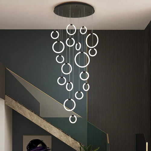 lustre moderne en anneau pour décoration intérieure élégante - vue 2 sur 14
