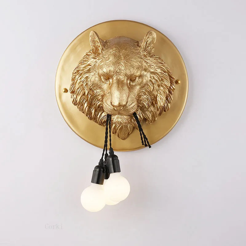 applique murale nordique en résine motif tigre design italien lumineux - vue 1 sur 10