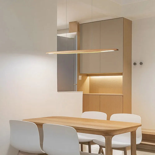 lustre led moderne créatif en noyer décoration nordique - vue 6 sur 8