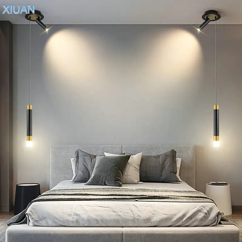 suspension led au design moderne avec long câble - vue 3 sur 14