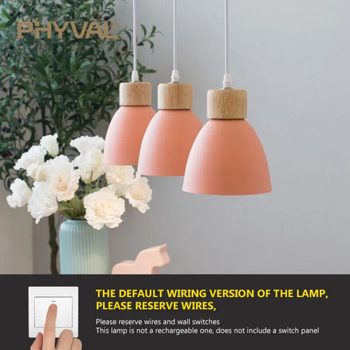 Lustre nordique bois 3 têtes décor - vue 2 sur 26