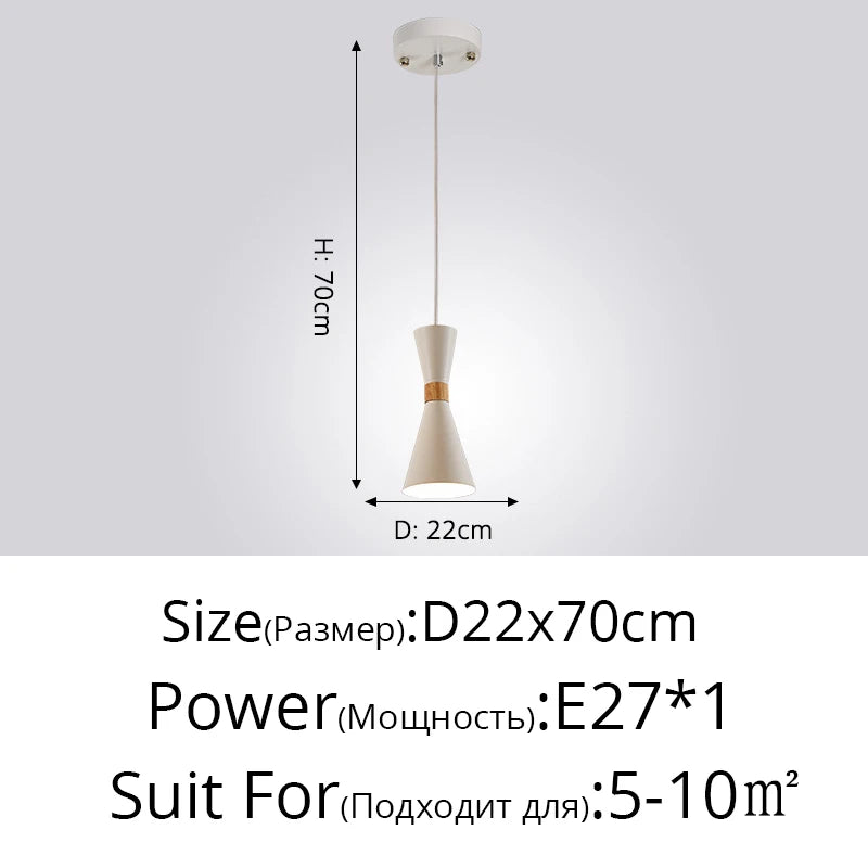 suspension moderne en bois créative macaron - vue 11 sur 17