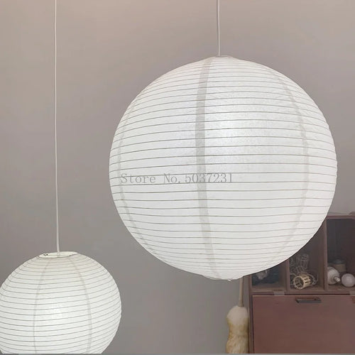 lustre nordique danois en papier de coton lampe suspendue japonaise - vue 4 sur 6