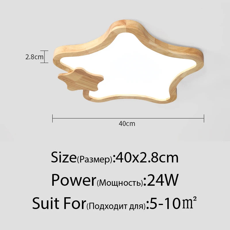 plafonniers minimalistes étoiles en bois décoratifs luminaire monté