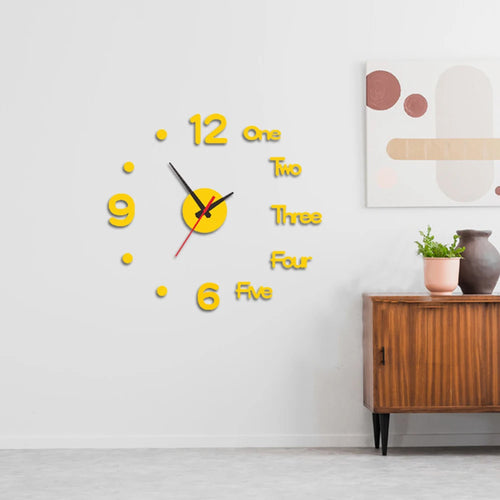horloge murale miroir 3d numérique autocollants décoration maison silencieuse - vue 10 sur 10