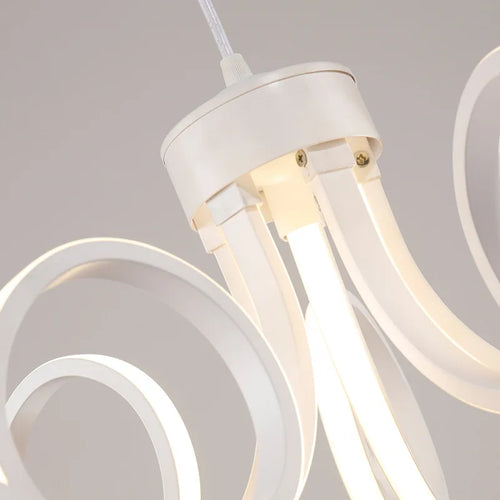 lustre suspendu moderne télécommandé en aluminium acrylique éclairage intelligent - vue 6 sur 9
