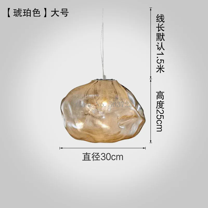 lustre en verre de luxe led post-moderne nordique créatif - vue 10 sur 12