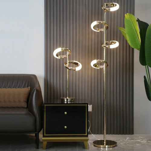 lampadaire led moderne en fer acrylique pour décoration intérieure - vue 2 sur 8