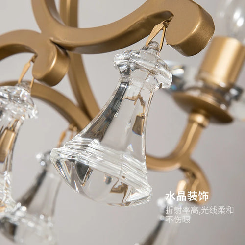 lustre en cristal doré éclairage moderne haut de gamme - vue 10 sur 10