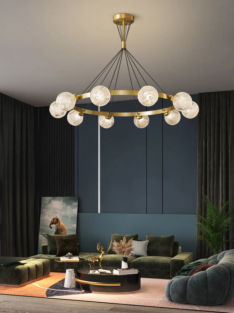 lustre en cuivre postmoderne design nordique pour éclairage élégant - vue 1 sur 10