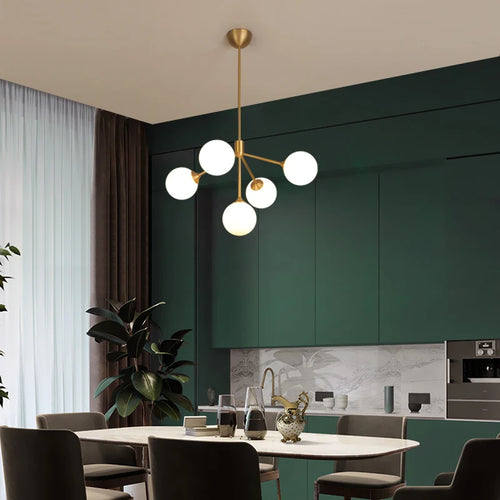 lustre design nordique décoratif avec éclairage led spoutnik - vue 3 sur 9