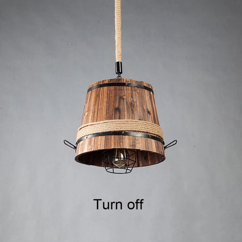 lustre réglable en bois style rétro américain pour loft café restaurant - vue 7 sur 7
