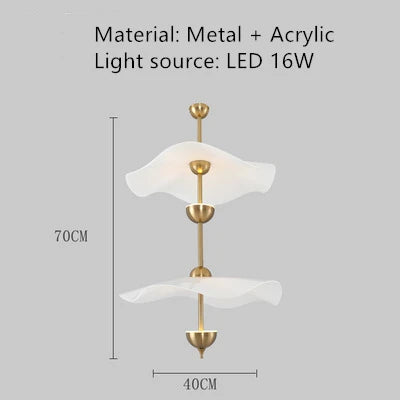 lustre led nordique en métal doré et acrylique décoratif pour intérieur - vue 9 sur 9