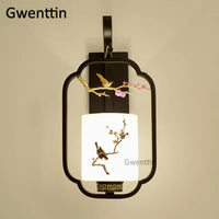 applique murale en verre style chinois vintage à led
