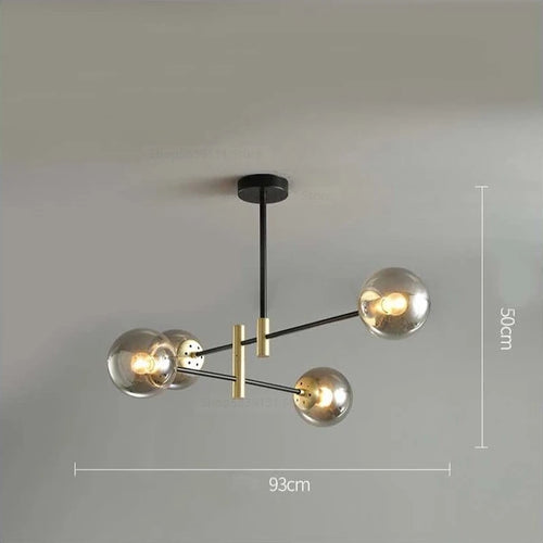 lustre led moderne boule de verre nordique luminaires créatifs - vue 13 sur 18