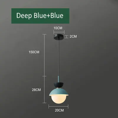suspension créative avec abat-jour en verre et long câble - vue 9 sur 18