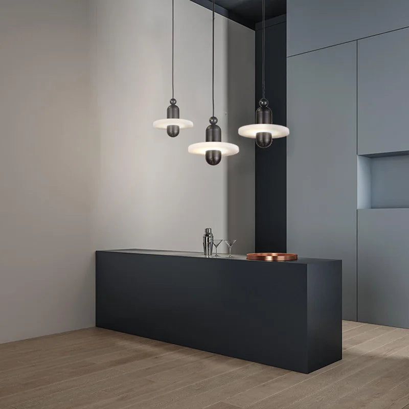 suspension moderne en marbre pour éclairage intérieur décoratif - vue 4 sur 9
