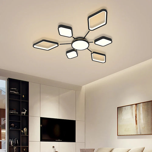 lustre led moderne avec télécommande pour intérieur élégant - vue 5 sur 9