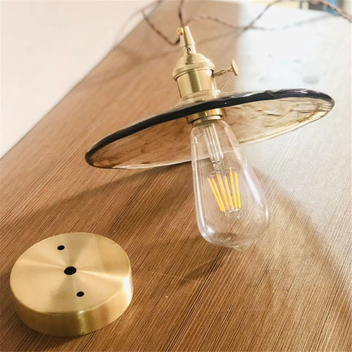 suspension en verre et laiton style nordique vintage - vue 7 sur 6