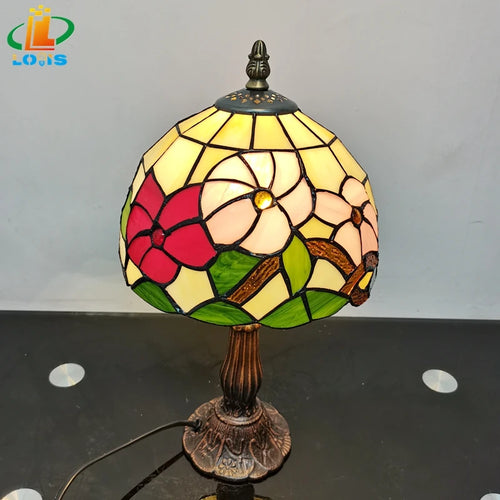 lampe de table style américain en verre teinté pour intérieur décoratif - vue 4 sur 7