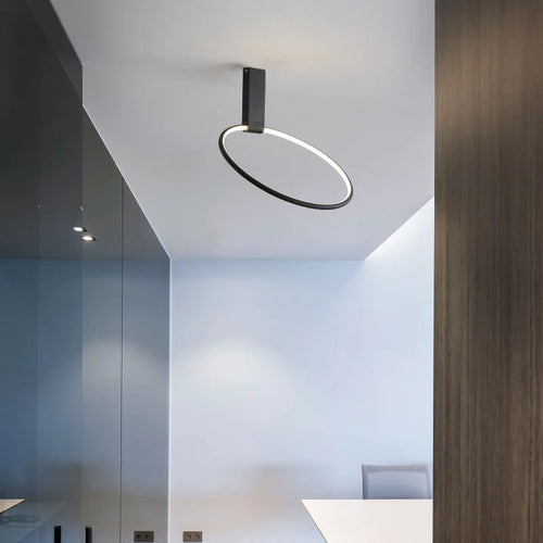 plafonnier rond led design scandinave en métal et aluminium décoratif - vue 3 sur 15