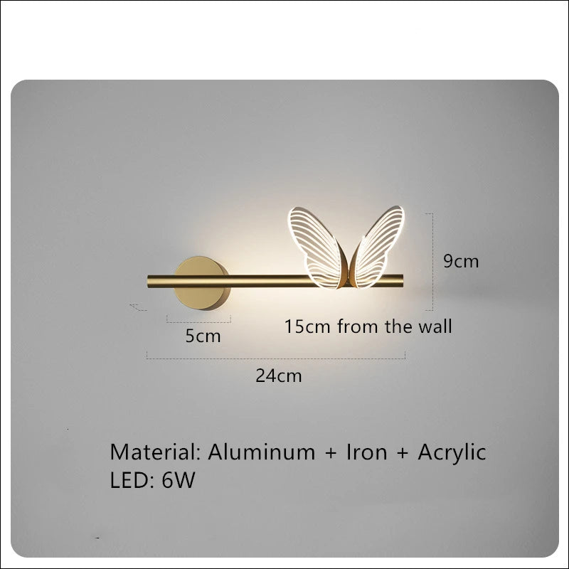 applique murale moderne design romantique en acrylique papillon mignon - vue 12 sur 17