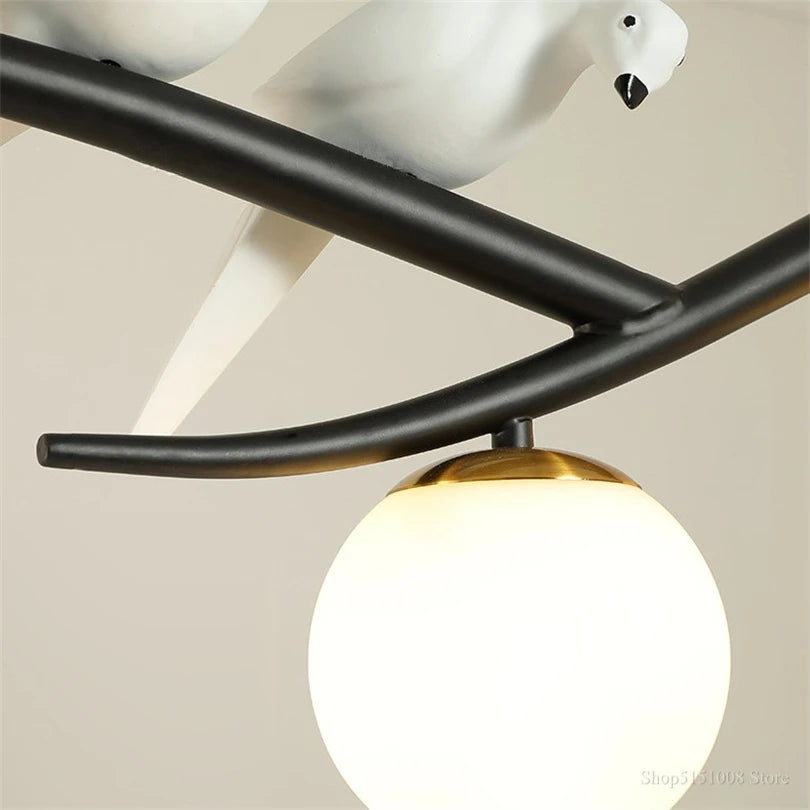 lustre moderne nordique en verre led pour restaurant bar - vue 4 sur 14