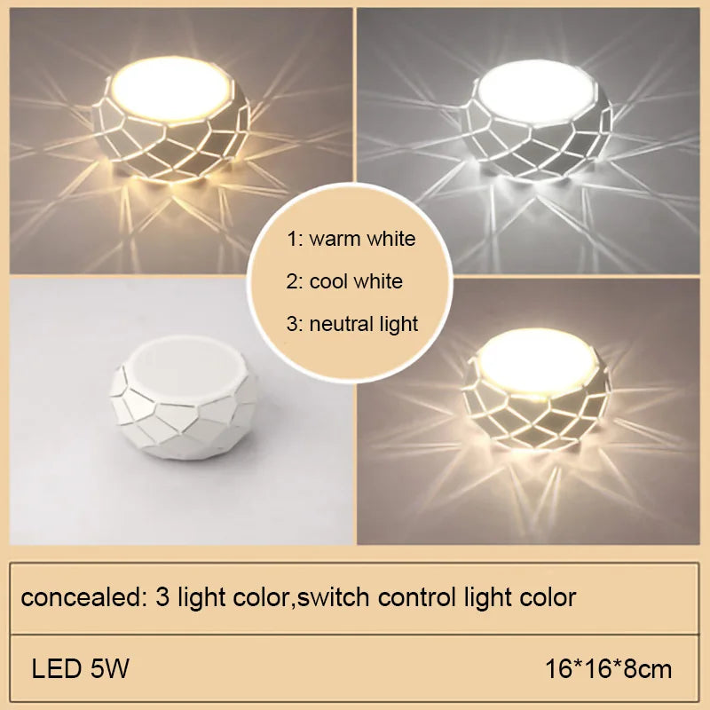Plafonnier LED moderne simplicité 5W 12W - vue 5 sur 18