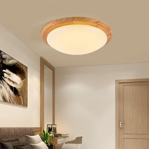 plafonnier led en bois massif avec luminosité variable pour intérieur - vue 4 sur 9