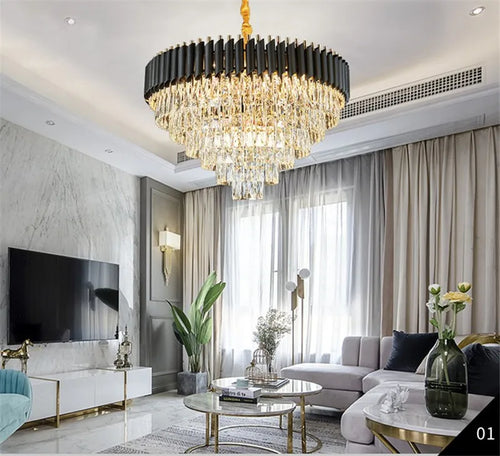 lustre moderne en cristal suspendu pour intérieur élégant - vue 3 sur 9