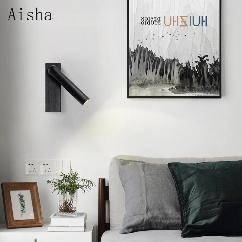 applique murale rotative à led design moderne et minimaliste - vue 2 sur 9